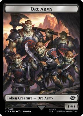Orc Army (0018) // Food (0024) Double-Sided Token (Surge Foil) card from Universes Beyond: The Lord of the Rings: Tales of Middle-earth