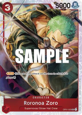 Roronoa Zoro - OP01-025 (Ultra Deck: The Three Captains) card from One Piece Promotion Cards