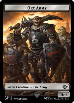 Orc Army (0019) // Food (0022) Double-Sided Token (Surge Foil) card from Universes Beyond: The Lord of the Rings: Tales of Middle-earth