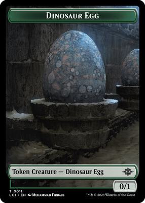 Dinosaur Egg // Dinosaur (0010) Double-Sided Token card from The Lost Caverns of Ixalan