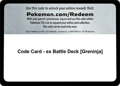 Code Card - ex Battle Deck [Greninja] card from Miscellaneous Cards & Products