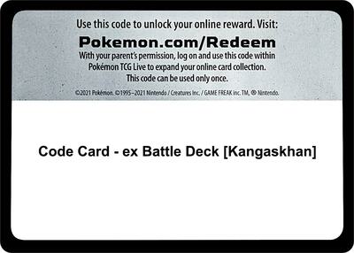 Code Card - ex Battle Deck [Kangaskhan] card from Miscellaneous Cards & Products