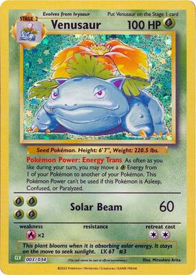 Venusaur card from Trading Card Game Classic