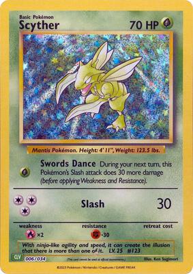 Scyther card from Trading Card Game Classic
