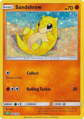 Sandshrew card from Trading Card Game Classic