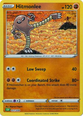 Hitmonlee card from Trading Card Game Classic