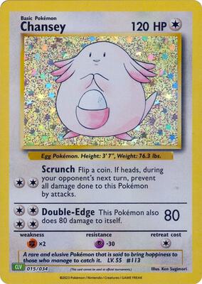 Chansey card from Trading Card Game Classic