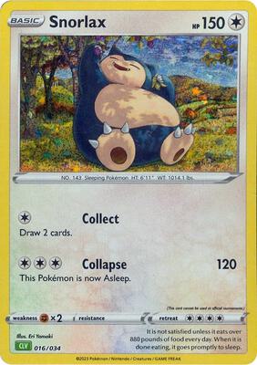 Snorlax card from Trading Card Game Classic
