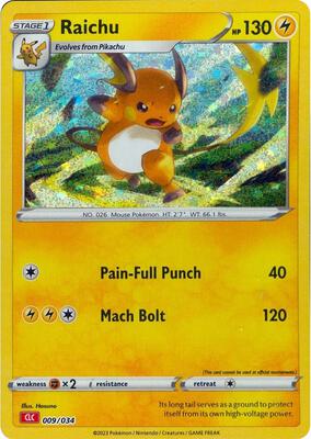 Raichu card from Trading Card Game Classic