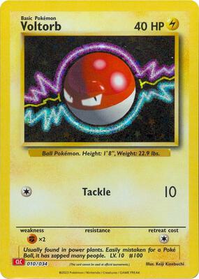 Voltorb card from Trading Card Game Classic