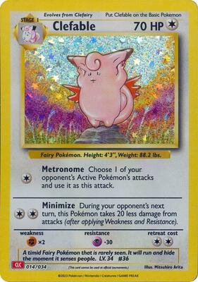 Clefable card from Trading Card Game Classic