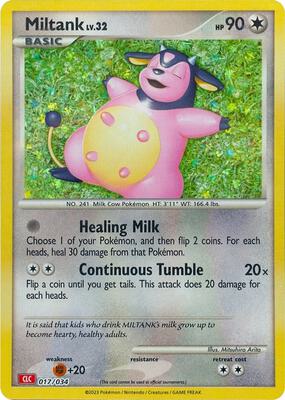 Miltank card from Trading Card Game Classic