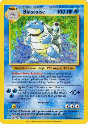 Blastoise card from Trading Card Game Classic