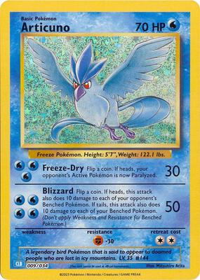 Articuno card from Trading Card Game Classic