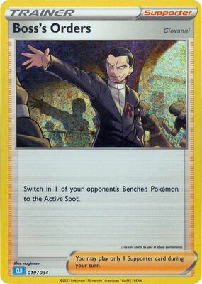 Boss's Orders [Giovanni] (CLB) card from Trading Card Game Classic