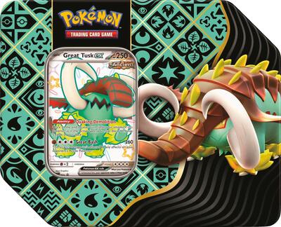 Paldean Fates Tin [Great Tusk ex] card from SV: Paldean Fates