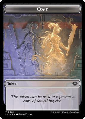 Copy // Dinosaur (0001) Double-Sided Token card from The Lost Caverns of Ixalan