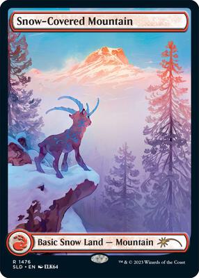 Snow-Covered Mountain (1476) card from Secret Lair Drop Series