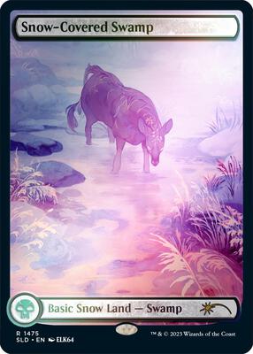 Snow-Covered Swamp (1475) (Rainbow Foil) card from Secret Lair Drop Series