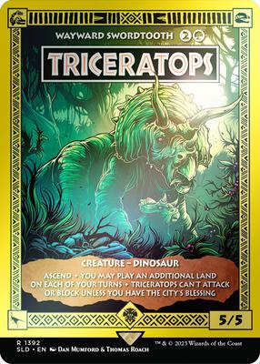 Triceratops - Wayward Swordtooth (Rainbow Foil) card from Secret Lair Drop Series