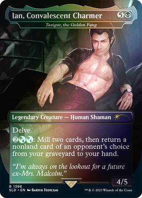 Ian, Convalescent Charmer - Tasigur, the Golden Fang (Rainbow Foil) card from Secret Lair Drop Series