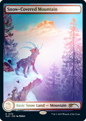 Snow-Covered Mountain (1476) (Rainbow Foil) card from Secret Lair Drop Series
