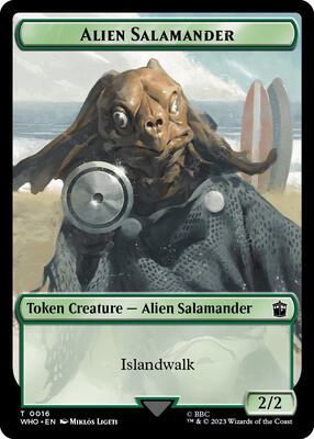 Alien Salamander // Mutant Double-Sided Token card from Universes Beyond: Doctor Who