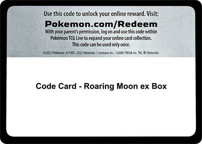 Code Card - Roaring Moon ex Box card from Miscellaneous Cards & Products