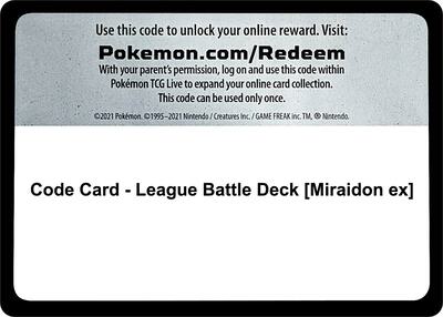 Code Card - League Battle Deck [Miraidon ex] card from Miscellaneous Cards & Products