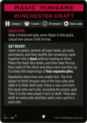 Magic Minigame: Winchester Draft card from The Lost Caverns of Ixalan