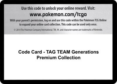 Code Card - TAG TEAM Generations Premium Collection card from Miscellaneous Cards & Products