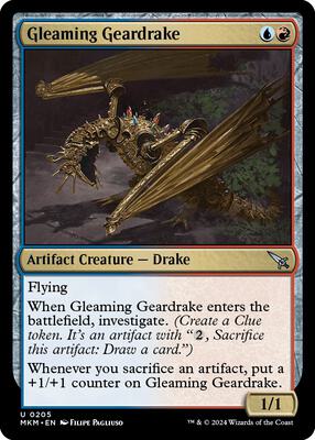 Gleaming Geardrake card from Murders at Karlov Manor