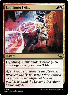 Lightning Helix card from Murders at Karlov Manor