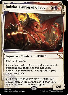 Rakdos, Patron of Chaos (Showcase) (Invisible Ink) card from Murders at Karlov Manor