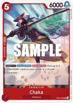 Chaka card from Awakening of the New Era: 1st Anniversary Tournament Cards
