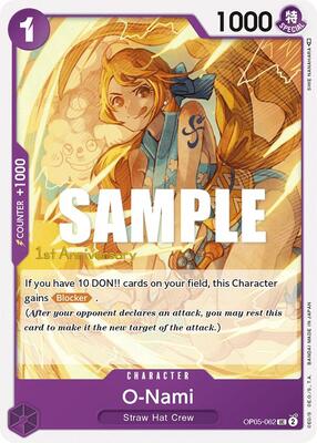 O-Nami card from Awakening of the New Era: 1st Anniversary Tournament Cards