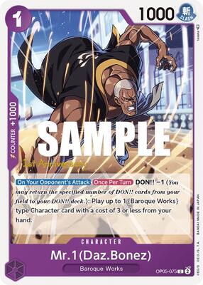 Mr.1 (Daz.Bonez) card from Awakening of the New Era: 1st Anniversary Tournament Cards