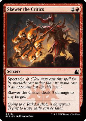 Skewer the Critics card from Ravnica Remastered