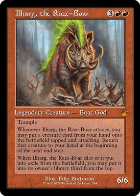 Ilharg, the Raze-Boar (Retro Frame) card from Ravnica Remastered