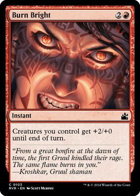 Burn Bright card from Ravnica Remastered
