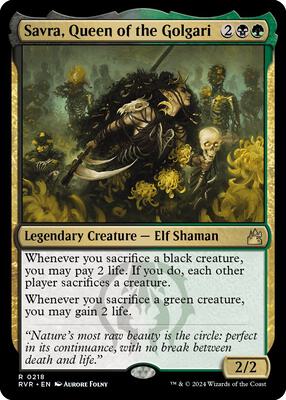 Savra, Queen of the Golgari card from Ravnica Remastered