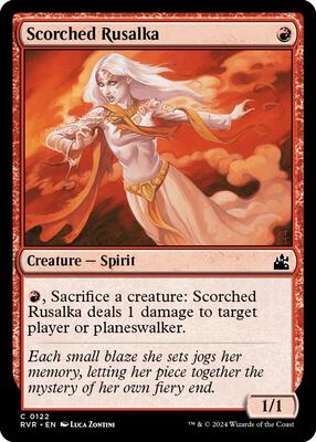 Scorched Rusalka card from Ravnica Remastered