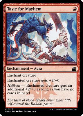 Taste for Mayhem card from Ravnica Remastered