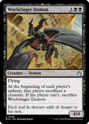 Woebringer Demon card from Ravnica Remastered