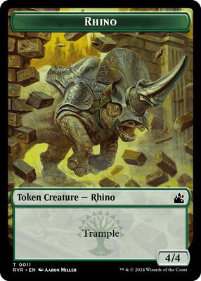 Rhino Token card from Ravnica Remastered