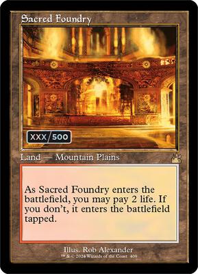 Sacred Foundry (Retro Frame) (Serial Numbered) card from Ravnica Remastered