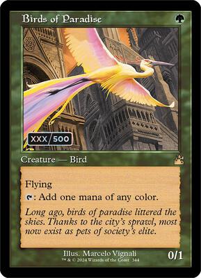 Birds of Paradise (Retro Frame) (Serial Numbered) card from Ravnica Remastered