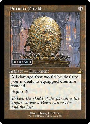 Pariah's Shield (Retro Frame) (Serial Numbered) card from Ravnica Remastered