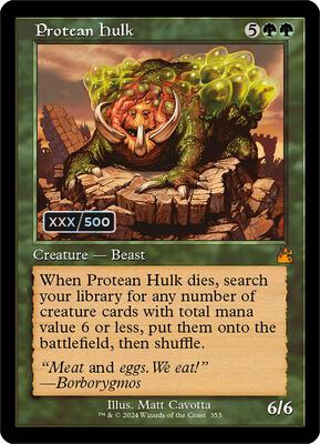Protean Hulk (Retro Frame) (Serial Numbered) card from Ravnica Remastered