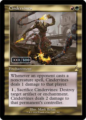 Cindervines (Retro Frame) (Serial Numbered) card from Ravnica Remastered